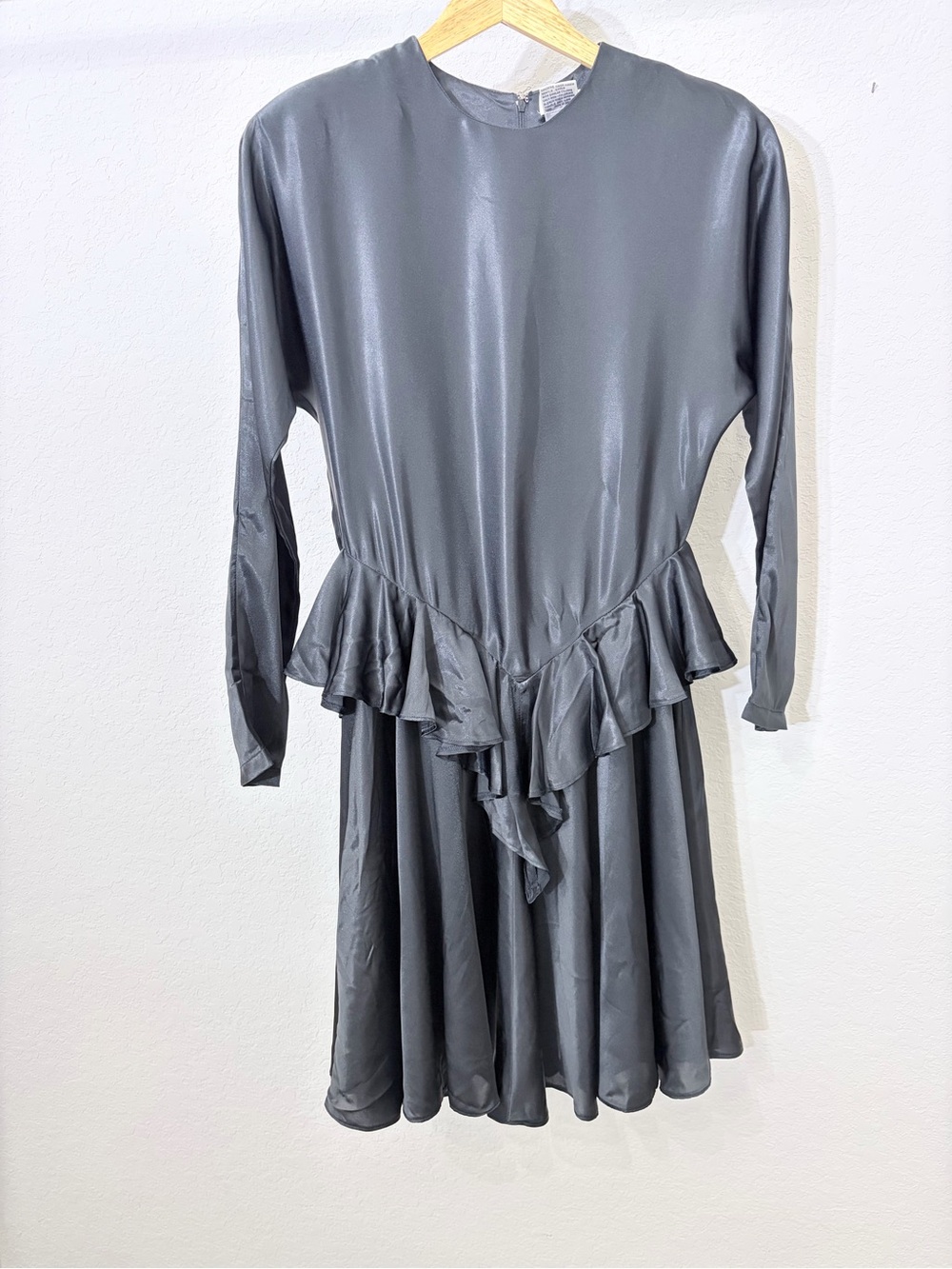 Black Long Sleeve Ruffle Gothic Dress